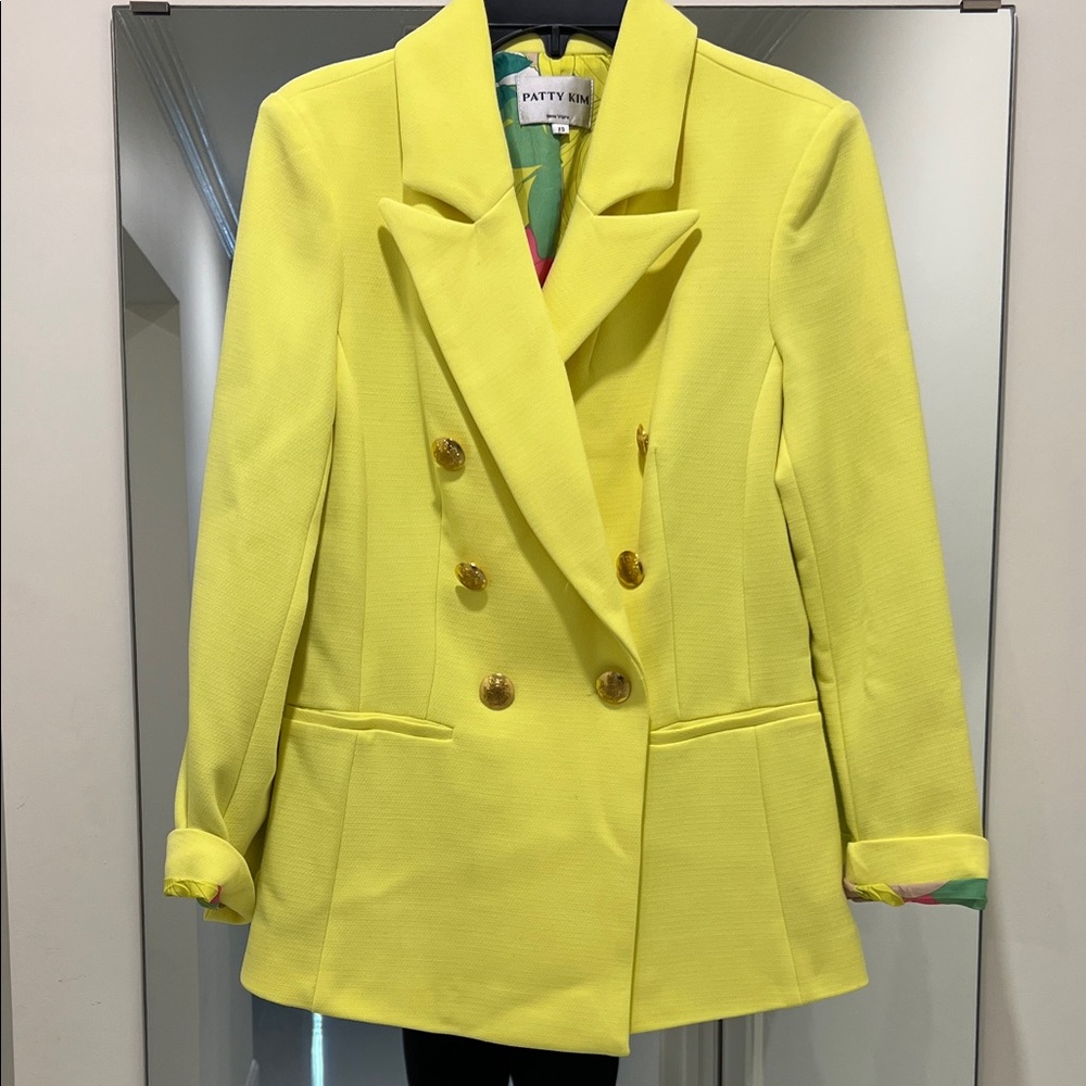 Patty Kim Double-Breasted Yellow Jacket
